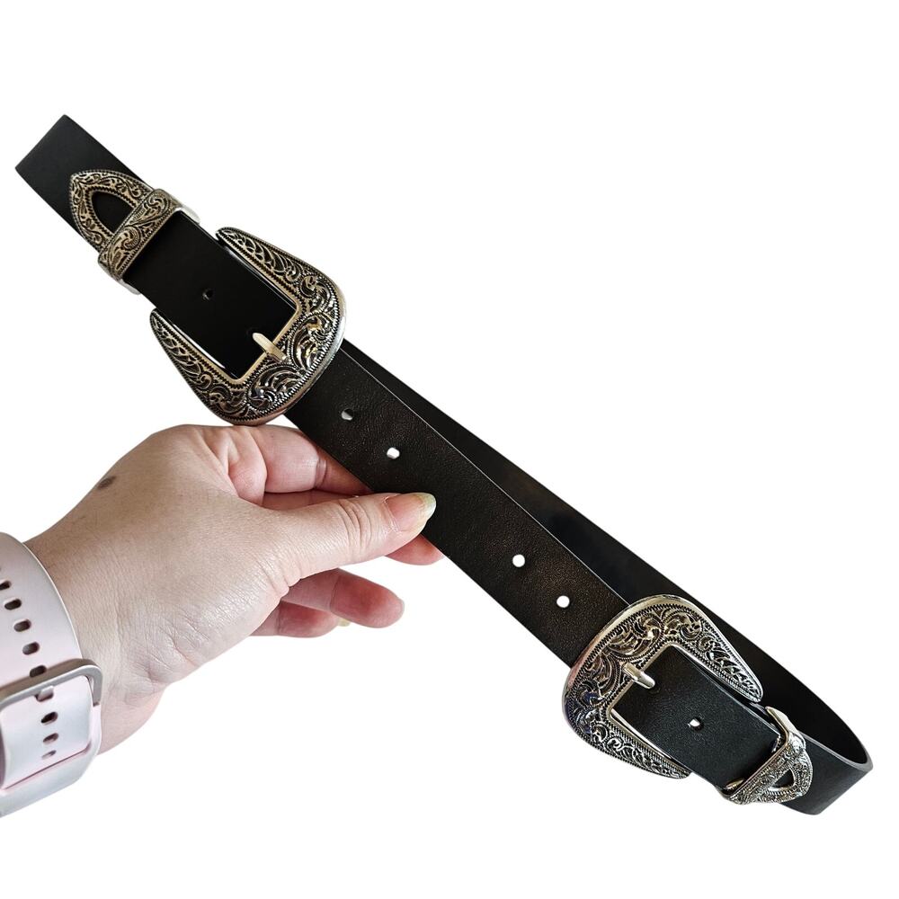 Western Waist Belt Double Buckle Women's M/L Western Coastal Cowgirl Rodeo Queen